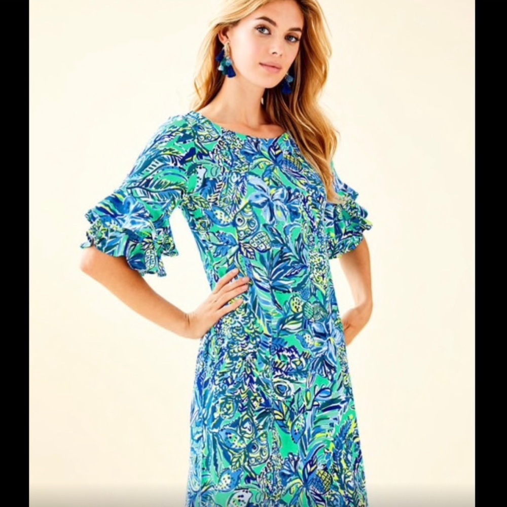 Lilly Pulitzer Lula Bonnet Blue Dress L